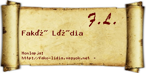 Fakó Lídia névjegykártya